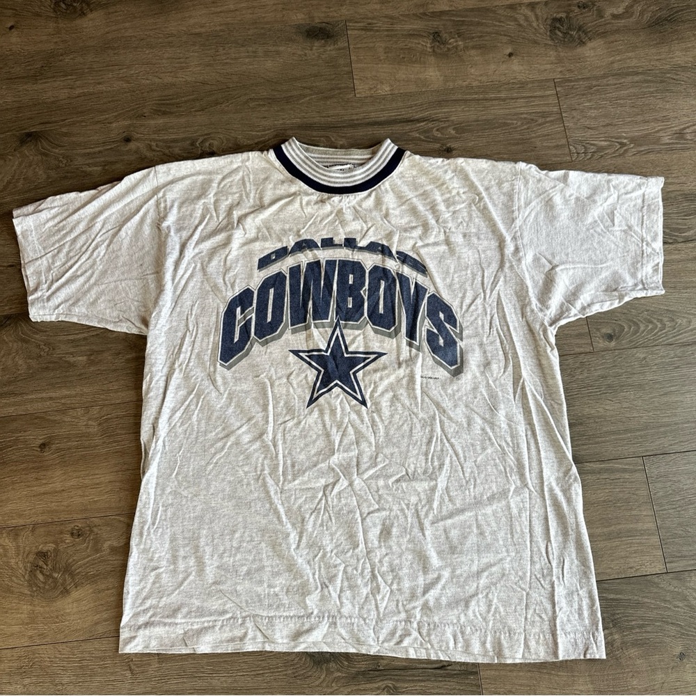 Vintage 1996 Dallas Cowboys XL Tshirt Graphic True Fan Sportswear Knit Collar